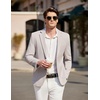image:imageCOOFANDY Mens Casual Sport Coat Blazer Two Buttons Knit Lightweight Suit JacketsLight Grey