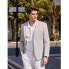 image:imageCOOFANDY Mens Casual Sport Coat Blazer Two Buttons Knit Lightweight Suit JacketsLight Grey