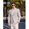 image:imageCOOFANDY Mens Casual Sport Coat Blazer Two Buttons Knit Lightweight Suit JacketsLight Grey