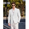image:imageCOOFANDY Mens Casual Sport Coat Blazer Two Buttons Knit Lightweight Suit JacketsWhite