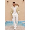 image:imageCOOFANDY Mens Casual Sport Coat Lightweight Two Button Blazer Slim Fit Business JacketsKhaki