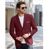 image:imageCOOFANDY Mens Causal Blazer Two Button Suit Jackets Lightweight Slim Fit Sports CoatsWine Red