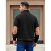 image:imageCOOFANDY Mens Corduroy Sweatshirt Long Sleeve Pullover Quarter Button Fall Sweat ShirtsBlack