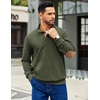 image:imageCOOFANDY Mens Corduroy Sweatshirt Long Sleeve Pullover Quarter Button Fall Sweat ShirtsDark Army Green
