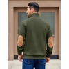 image:imageCOOFANDY Mens Corduroy Sweatshirt Long Sleeve Pullover Quarter Button Fall Sweat ShirtsDark Army Green