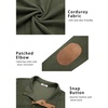 image:imageCOOFANDY Mens Corduroy Sweatshirt Long Sleeve Pullover Quarter Button Fall Sweat ShirtsDark Army Green