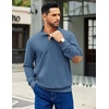 image:imageCOOFANDY Mens Corduroy Sweatshirt Long Sleeve Pullover Quarter Button Fall Sweat ShirtsGrey Blue