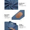 image:imageCOOFANDY Mens Corduroy Sweatshirt Long Sleeve Pullover Quarter Button Fall Sweat ShirtsGrey Blue