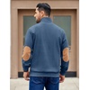 image:imageCOOFANDY Mens Corduroy Sweatshirt Long Sleeve Pullover Quarter Button Fall Sweat ShirtsGrey Blue
