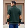 image:imageCOOFANDY Mens Corduroy Sweatshirt Long Sleeve Pullover Quarter Button Fall Sweat ShirtsLake Green