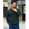 image:imageCOOFANDY Mens Corduroy Sweatshirt Long Sleeve Pullover Quarter Button Fall Sweat ShirtsLake Green