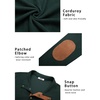 image:imageCOOFANDY Mens Corduroy Sweatshirt Long Sleeve Pullover Quarter Button Fall Sweat ShirtsLake Green