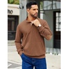 image:imageCOOFANDY Mens Corduroy Sweatshirt Long Sleeve Pullover Quarter Button Fall Sweat ShirtsLight Brown