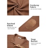 image:imageCOOFANDY Mens Corduroy Sweatshirt Long Sleeve Pullover Quarter Button Fall Sweat ShirtsLight Brown