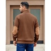 image:imageCOOFANDY Mens Corduroy Sweatshirt Long Sleeve Pullover Quarter Button Fall Sweat ShirtsLight Brown