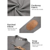 image:imageCOOFANDY Mens Corduroy Sweatshirt Long Sleeve Pullover Quarter Button Fall Sweat ShirtsLight Grey