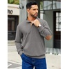 image:imageCOOFANDY Mens Corduroy Sweatshirt Long Sleeve Pullover Quarter Button Fall Sweat ShirtsLight Grey
