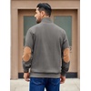image:imageCOOFANDY Mens Corduroy Sweatshirt Long Sleeve Pullover Quarter Button Fall Sweat ShirtsLight Grey