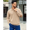 image:imageCOOFANDY Mens Corduroy Sweatshirt Long Sleeve Pullover Quarter Button Fall Sweat ShirtsLight Khaki