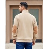 image:imageCOOFANDY Mens Corduroy Sweatshirt Long Sleeve Pullover Quarter Button Fall Sweat ShirtsLight Khaki