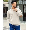 image:imageCOOFANDY Mens Corduroy Sweatshirt Long Sleeve Pullover Quarter Button Fall Sweat ShirtsMoon Grey