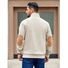 image:imageCOOFANDY Mens Corduroy Sweatshirt Long Sleeve Pullover Quarter Button Fall Sweat ShirtsMoon Grey