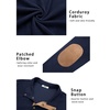 image:imageCOOFANDY Mens Corduroy Sweatshirt Long Sleeve Pullover Quarter Button Fall Sweat ShirtsNavy Blue