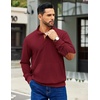 image:imageCOOFANDY Mens Corduroy Sweatshirt Long Sleeve Pullover Quarter Button Fall Sweat ShirtsWine Red