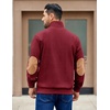 image:imageCOOFANDY Mens Corduroy Sweatshirt Long Sleeve Pullover Quarter Button Fall Sweat ShirtsWine Red