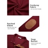 image:imageCOOFANDY Mens Corduroy Sweatshirt Long Sleeve Pullover Quarter Button Fall Sweat ShirtsWine Red