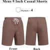 image:imageCOOFANDY Mens Cotton Chino Shorts 9 Inch Casual Shorts Elastic Waist Drawstring Summer Beach Shorts with PocketsBrown