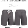 image:imageCOOFANDY Mens Cotton Chino Shorts 9 Inch Casual Shorts Elastic Waist Drawstring Summer Beach Shorts with PocketsDark Gray