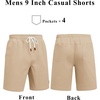 image:imageCOOFANDY Mens Cotton Chino Shorts 9 Inch Casual Shorts Elastic Waist Drawstring Summer Beach Shorts with PocketsKhaki