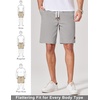 image:imageCOOFANDY Mens Cotton Chino Shorts 9 Inch Casual Shorts Elastic Waist Drawstring Summer Beach Shorts with PocketsLight Gray