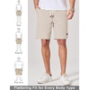 image:imageCOOFANDY Mens Cotton Chino Shorts 9 Inch Casual Shorts Elastic Waist Drawstring Summer Beach Shorts with PocketsLight Khaki