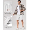 image:imageCOOFANDY Mens Cotton Chino Shorts 9 Inch Casual Shorts Elastic Waist Drawstring Summer Beach Shorts with PocketsWhite