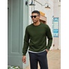 image:imageCOOFANDY Mens Crewneck Sweatshirt Geometric Texture Casual Long Sleeve Sweatshirts Fashion Pullover ShirtsArmy Green