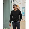image:imageCOOFANDY Mens Crewneck Sweatshirt Geometric Texture Casual Long Sleeve Sweatshirts Fashion Pullover ShirtsBlack
