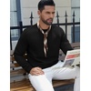 image:imageCOOFANDY Mens Crewneck Sweatshirt Geometric Texture Casual Long Sleeve Sweatshirts Fashion Pullover ShirtsBlack