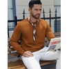 image:imageCOOFANDY Mens Crewneck Sweatshirt Geometric Texture Casual Long Sleeve Sweatshirts Fashion Pullover ShirtsBrown