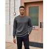 image:imageCOOFANDY Mens Crewneck Sweatshirt Geometric Texture Casual Long Sleeve Sweatshirts Fashion Pullover ShirtsDark Grey