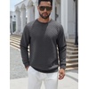 image:imageCOOFANDY Mens Crewneck Sweatshirt Geometric Texture Casual Long Sleeve Sweatshirts Fashion Pullover ShirtsDark Grey