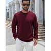 image:imageCOOFANDY Mens Crewneck Sweatshirt Geometric Texture Casual Long Sleeve Sweatshirts Fashion Pullover ShirtsDark Red