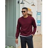 image:imageCOOFANDY Mens Crewneck Sweatshirt Geometric Texture Casual Long Sleeve Sweatshirts Fashion Pullover ShirtsDark Red