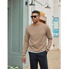 image:imageCOOFANDY Mens Crewneck Sweatshirt Geometric Texture Casual Long Sleeve Sweatshirts Fashion Pullover ShirtsKhaki