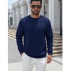 image:imageCOOFANDY Mens Crewneck Sweatshirt Geometric Texture Casual Long Sleeve Sweatshirts Fashion Pullover ShirtsNavy Blue