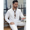 image:imageCOOFANDY Mens Crewneck Sweatshirt Geometric Texture Casual Long Sleeve Sweatshirts Fashion Pullover ShirtsWhite