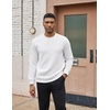 image:imageCOOFANDY Mens Crewneck Sweatshirt Geometric Texture Casual Long Sleeve Sweatshirts Fashion Pullover ShirtsWhite