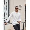 image:imageCOOFANDY Mens Crewneck Sweatshirt Geometric Texture Casual Long Sleeve Sweatshirts Fashion Pullover ShirtsWhite