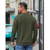 image:imageCOOFANDY Mens Crewneck Sweatshirts Geometric Texture Casual Long Sleeve Pullovers Solid Color Lightweight Pullover TopsArmy Green
